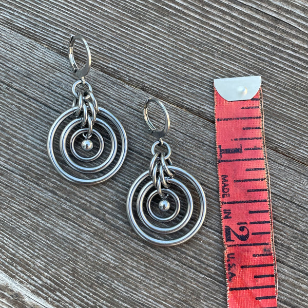 Ripple Bullseye Chainmaille Earrings