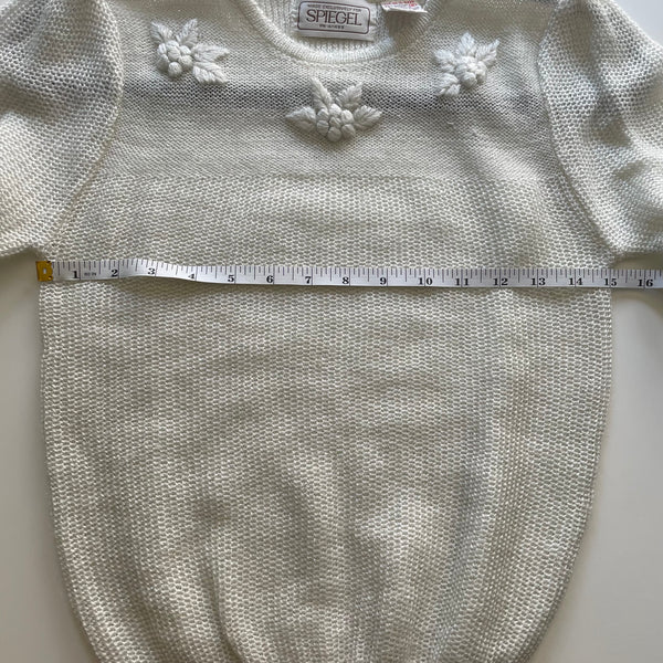 Vintage - White Knit Metallic Sweater XS
