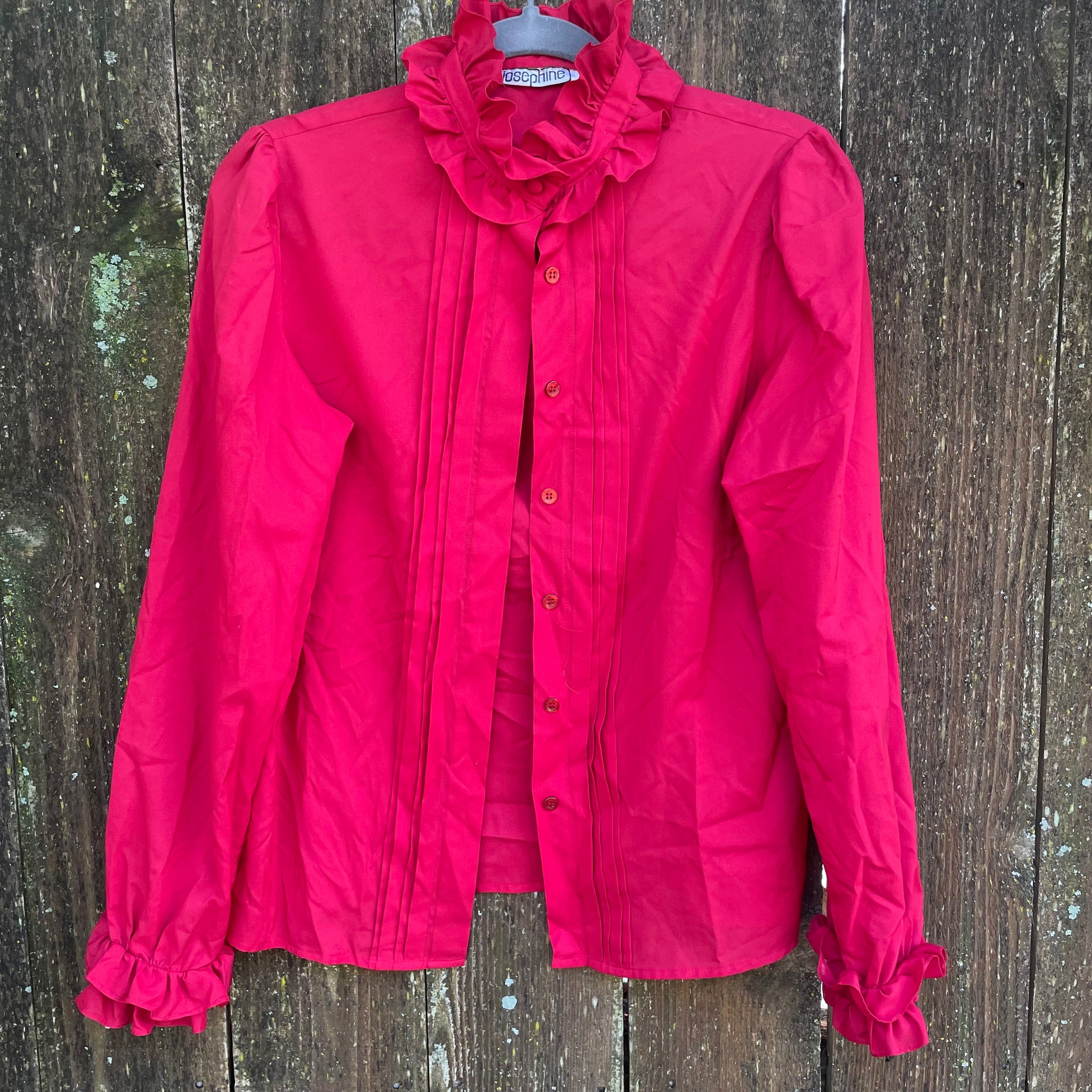 Vintage Red Ruffle Top - S/M