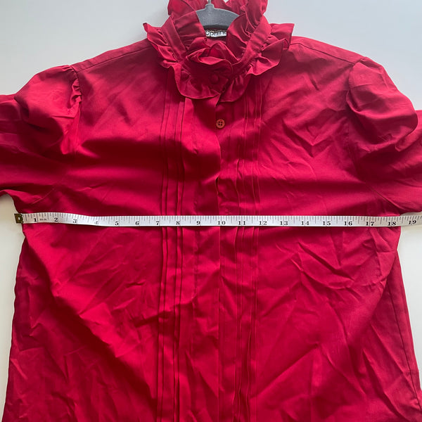 Vintage Red Ruffle Top - S/M
