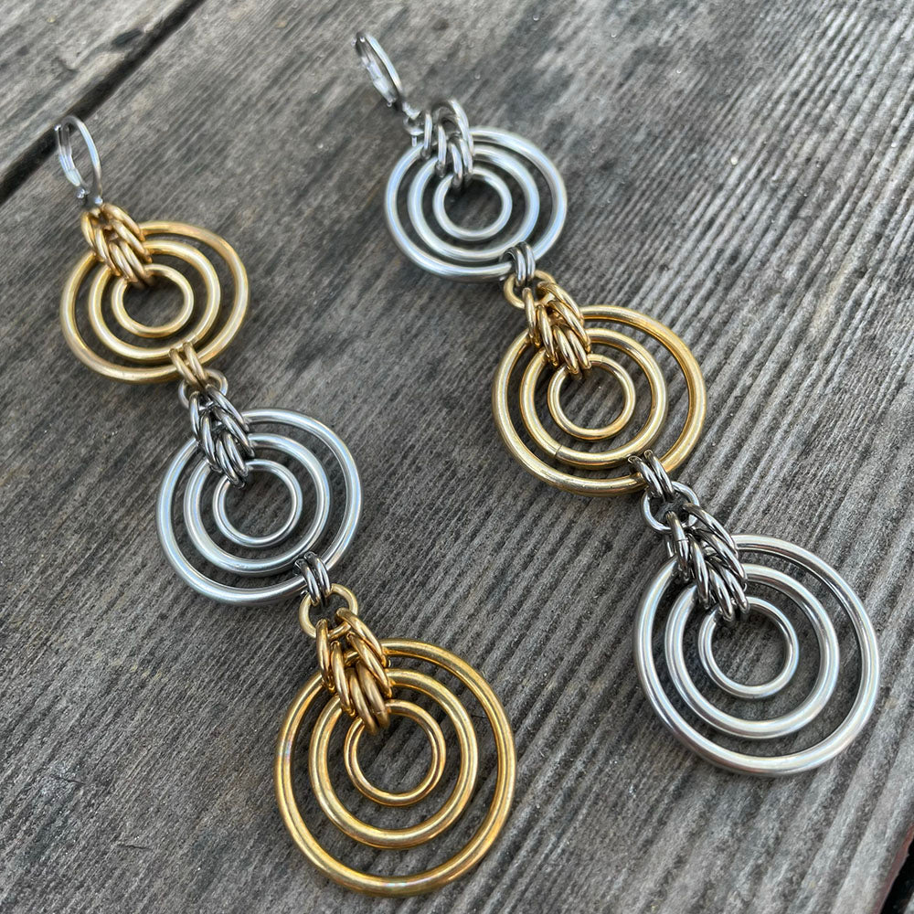 Two-Tone Triple Bullseye Earrings