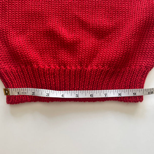Vintage Red Knit Crop Sweater - XS