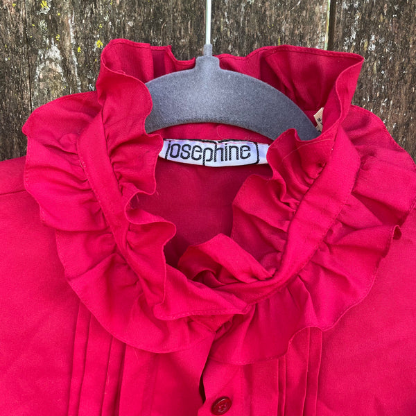 Vintage Red Ruffle Top - S/M