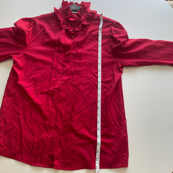 Vintage Red Ruffle Top - S/M