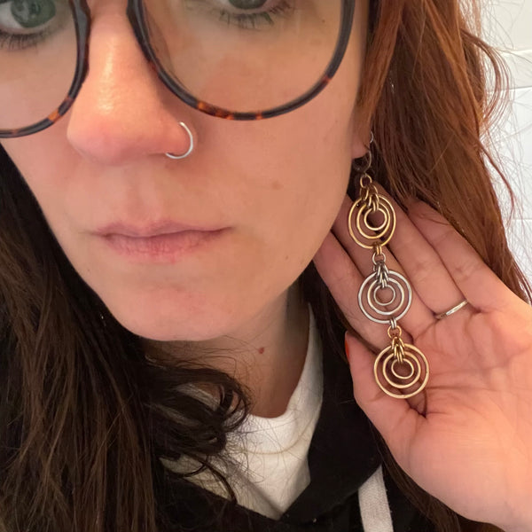 Two-Tone Triple Bullseye Earrings