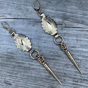 Brass Concho Byz Earrings