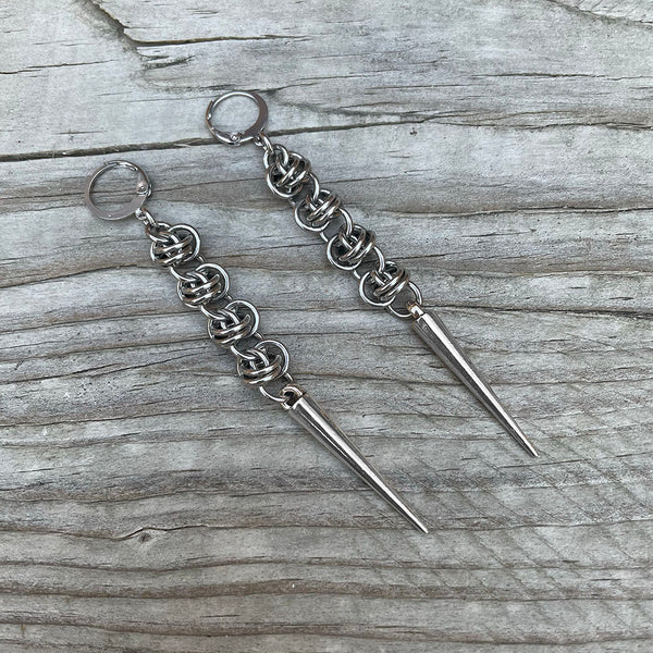 Barrel Spike Chainmaille Earrings