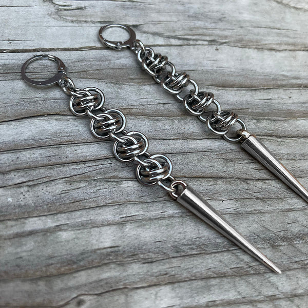 Barrel Spike Chainmaille Earrings