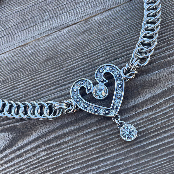 Heartthrob Rhinestone Chainmaille Necklace