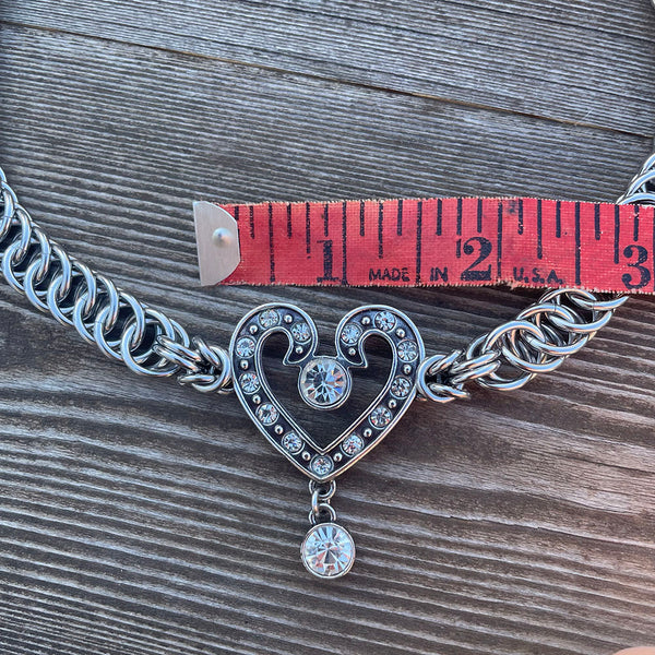 Heartthrob Rhinestone Chainmaille Necklace