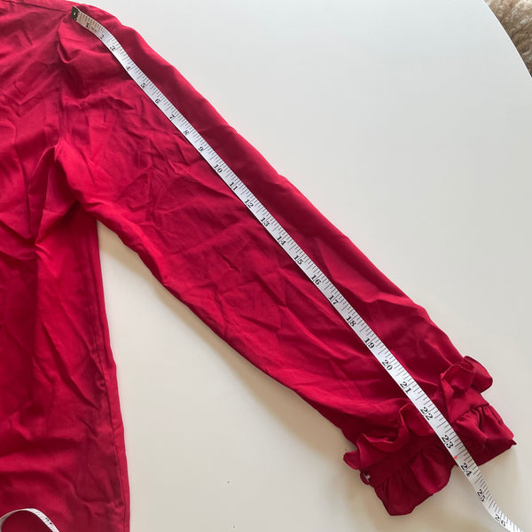 Vintage Red Ruffle Top - S/M