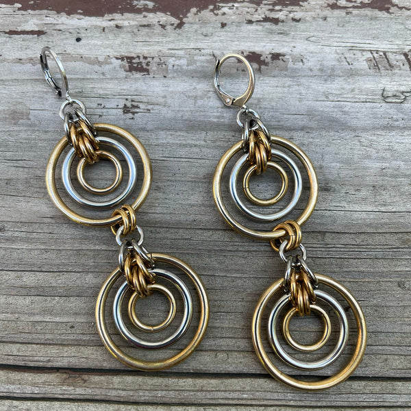 Mixed Two-Tone Bullseye Earrings