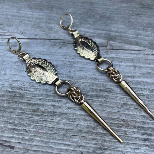 Brass Concho Byz Earrings