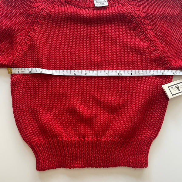 Vintage Red Knit Crop Sweater - XS