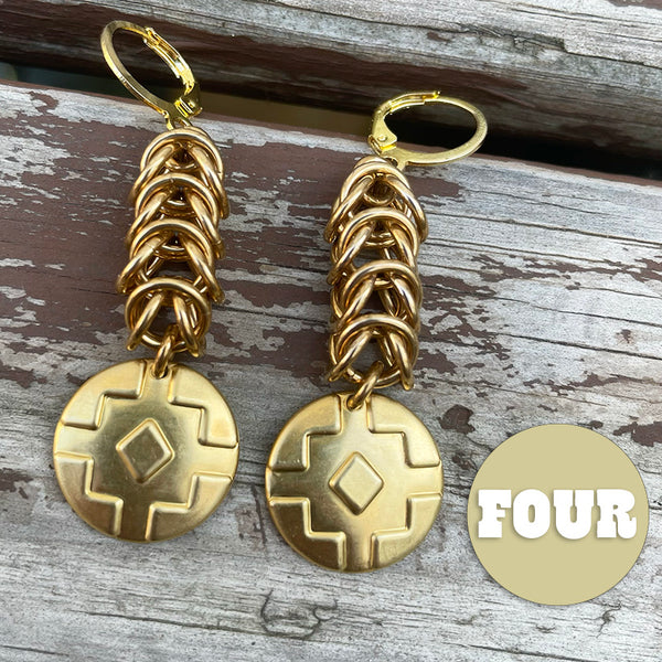 Brass Medallion Earrings