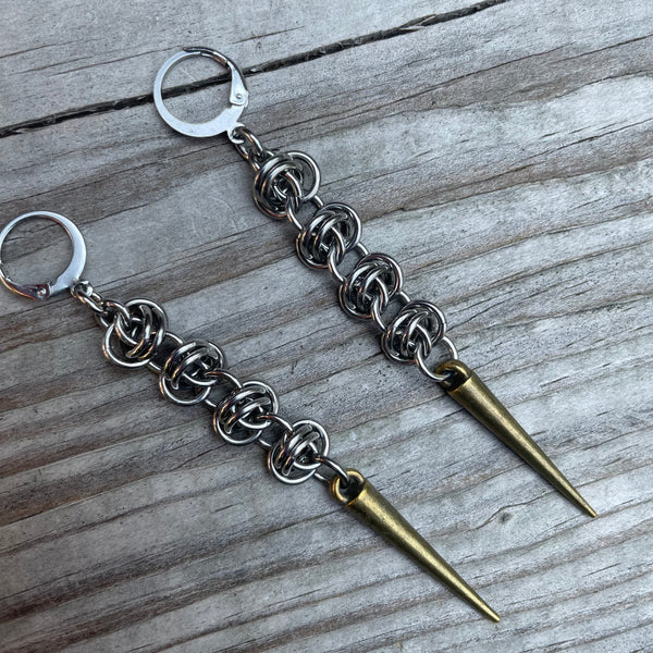 Barrel Spike Chainmaille Earrings