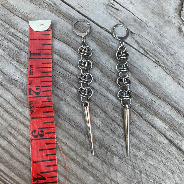 Barrel Spike Chainmaille Earrings