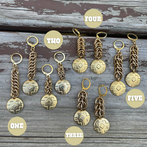 Brass Medallion Earrings