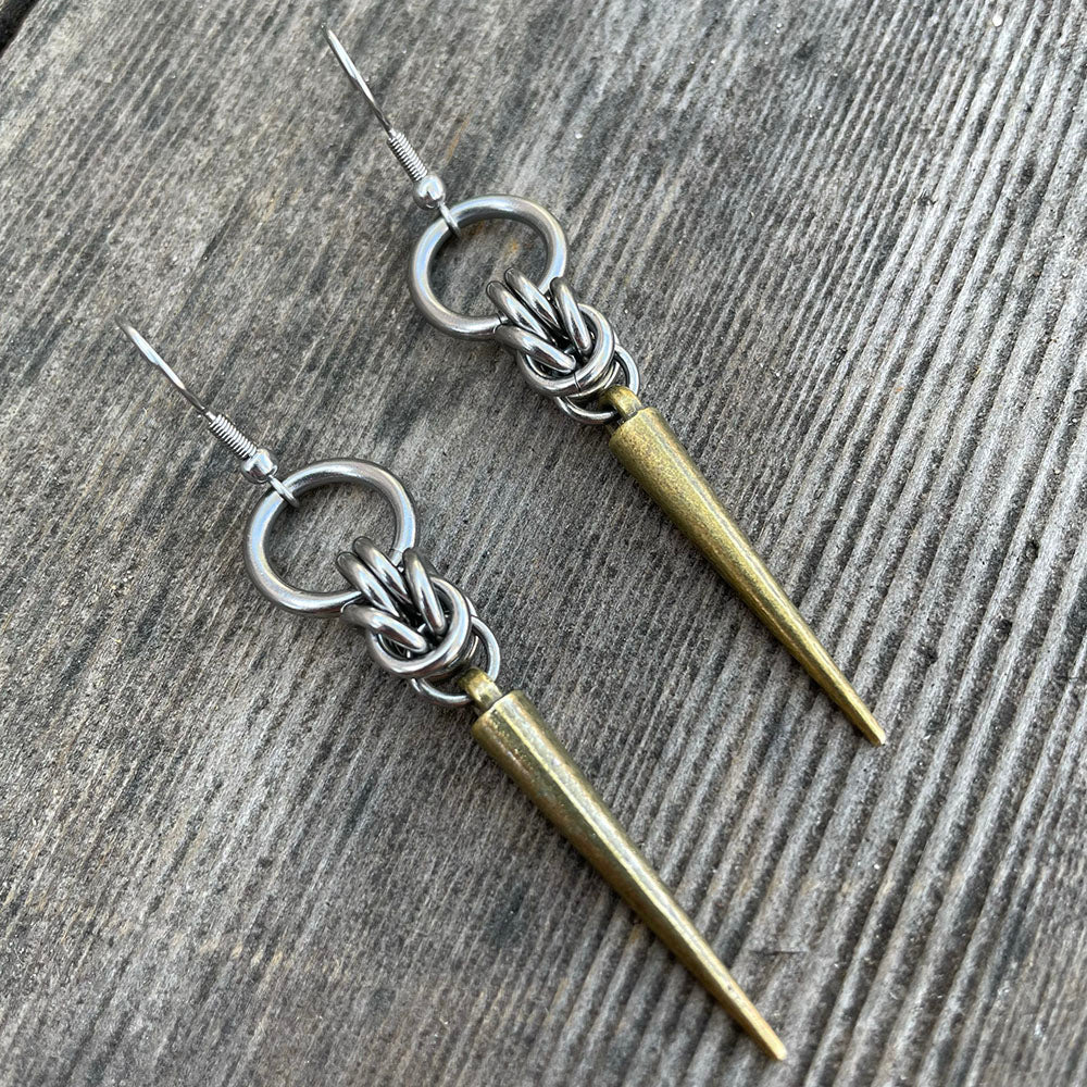 Shortie Half Byzantine Spike Earrings