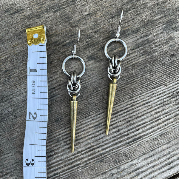 Shortie Half Byzantine Spike Earrings