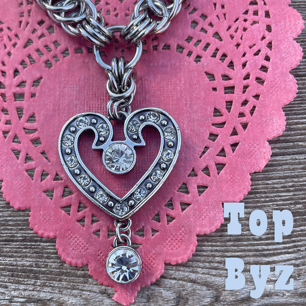 Heartthrob Rhinestone Chainmaille Necklace