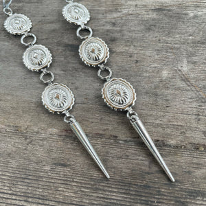 Triple Mini Concho Earrings