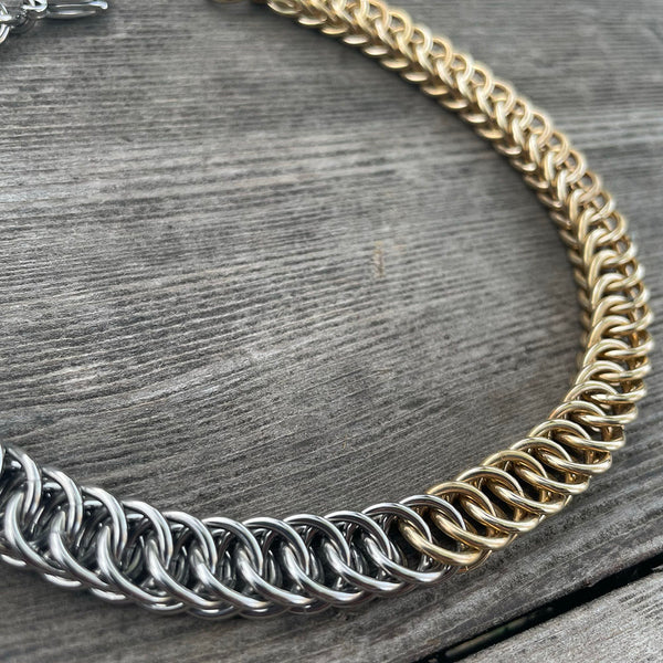 Two-Tone Chainmaille Necklace