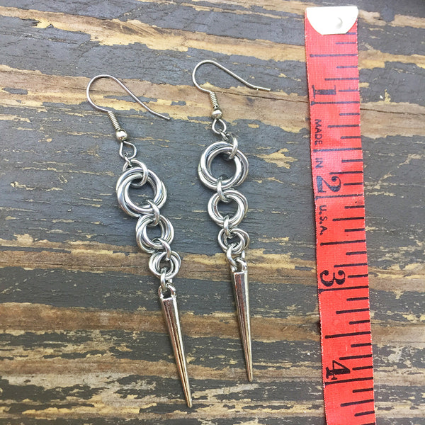 Mobius Chainmaille Spike Earrings