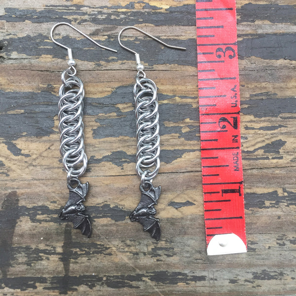 Bat Medium Chainmaille Earrings