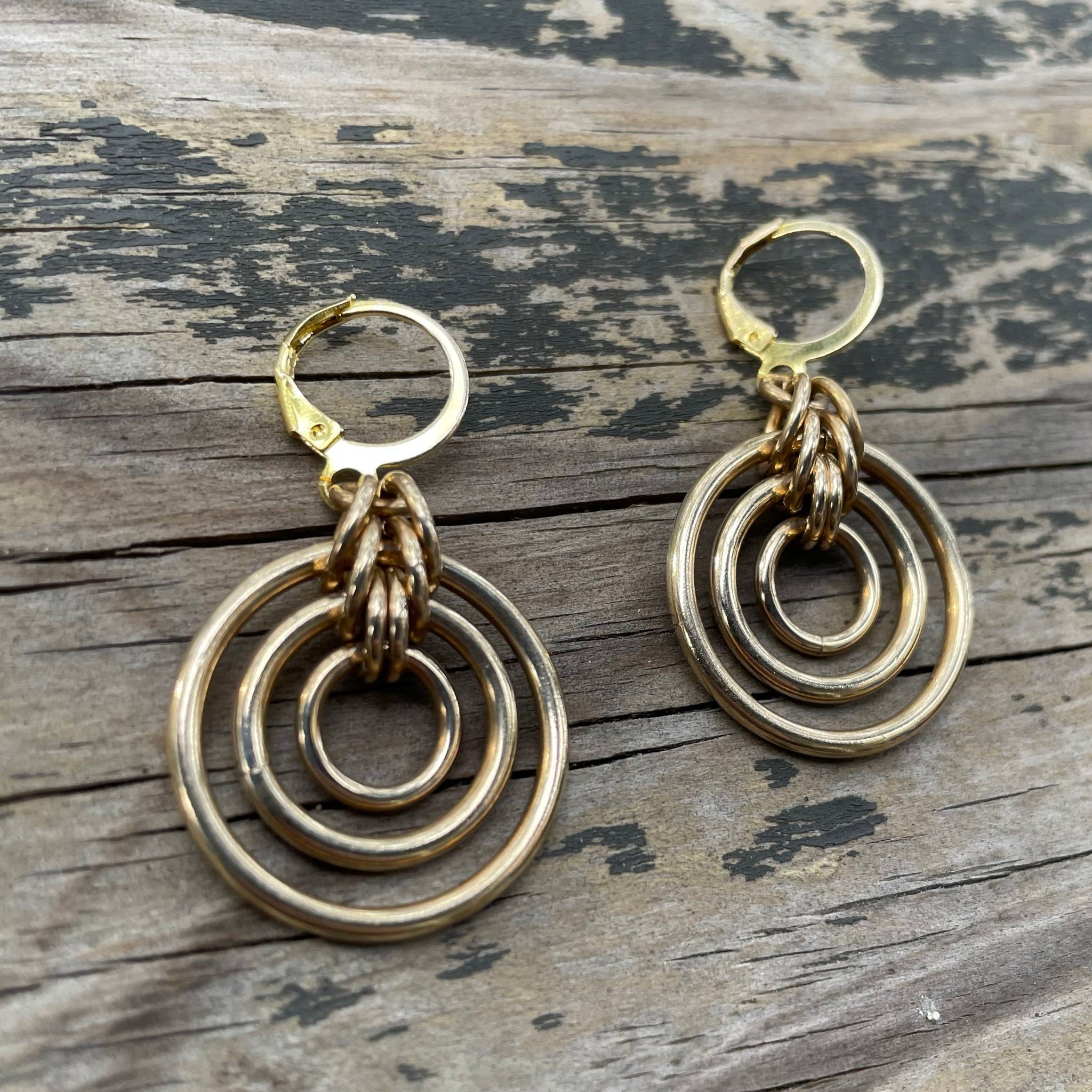 Brass Bullseye Earrings