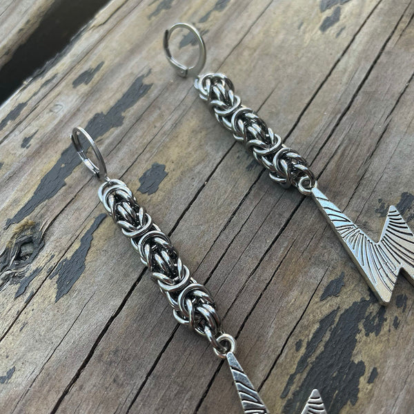 Byzantine Bolt Chainmaille Earrings