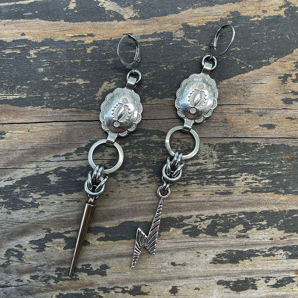 Small Concho Byzantine/Bolt Earrings