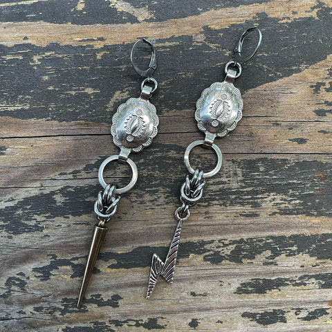 Small Concho Byzantine/Bolt Earrings