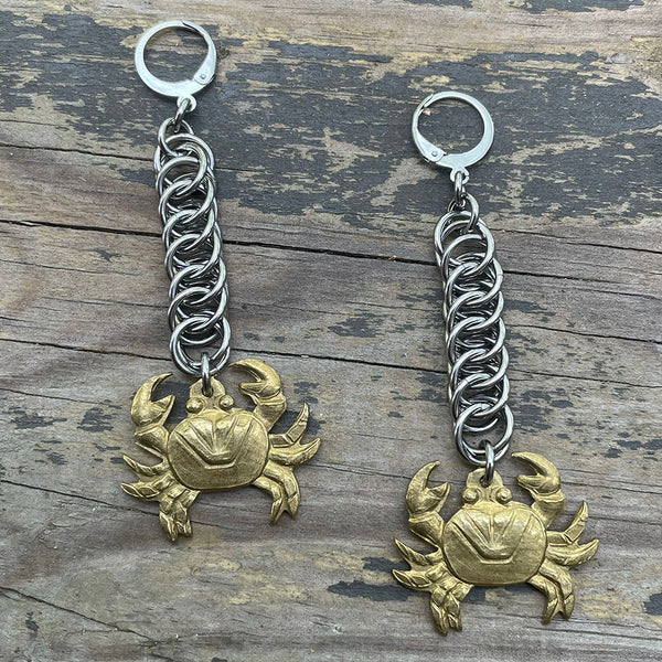 Crab Chainmaille Earrings