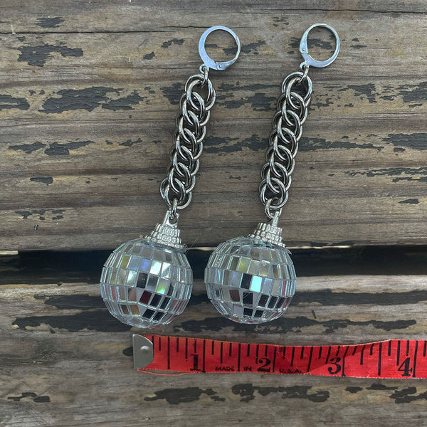 Disco Ball Chainmaille Earrings