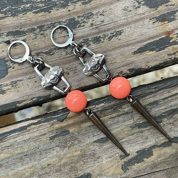 Eye Concho Peach Earrings