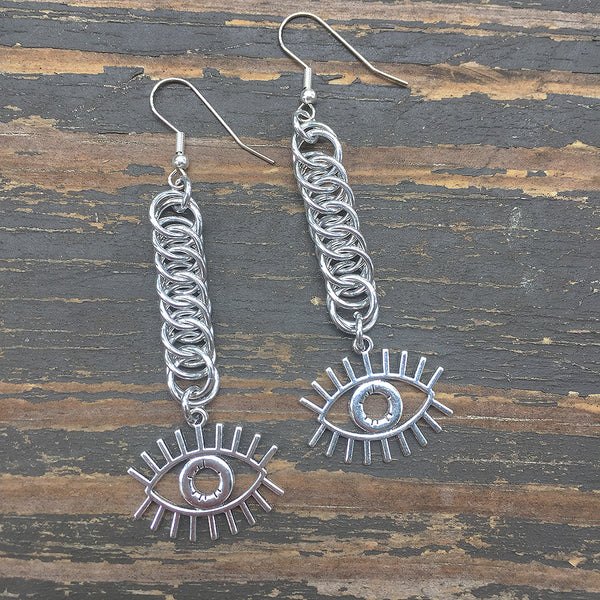 Eye Medium Chainmaille Earrings