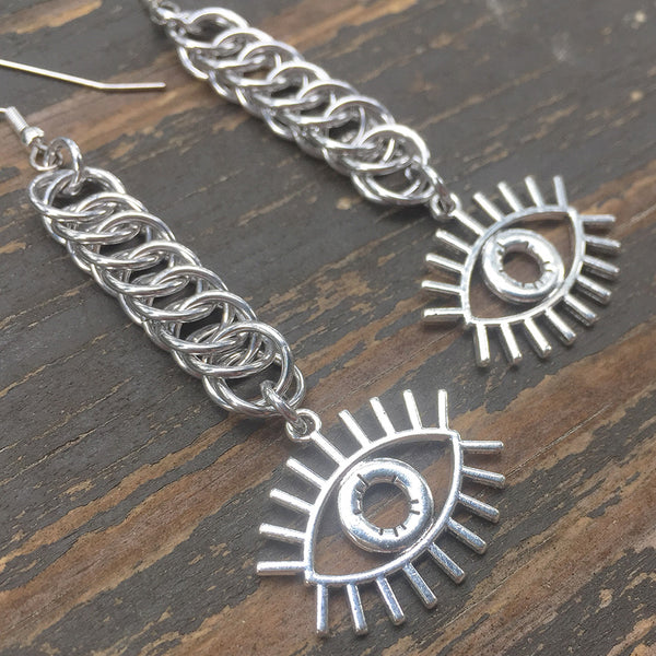 Eye Medium Chainmaille Earrings