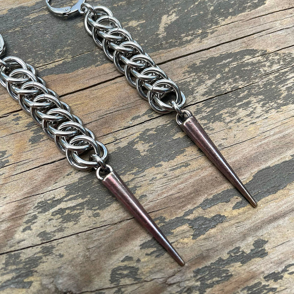 HP3 Chainmaille Spike Earrings