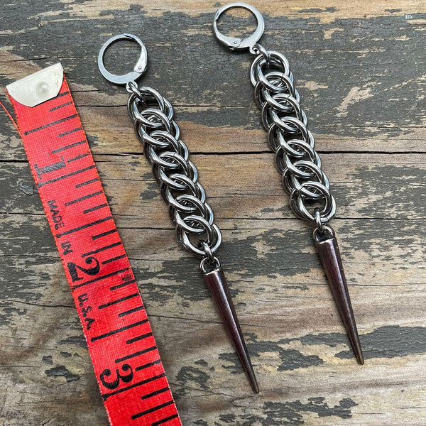 HP3 Chainmaille Spike Earrings