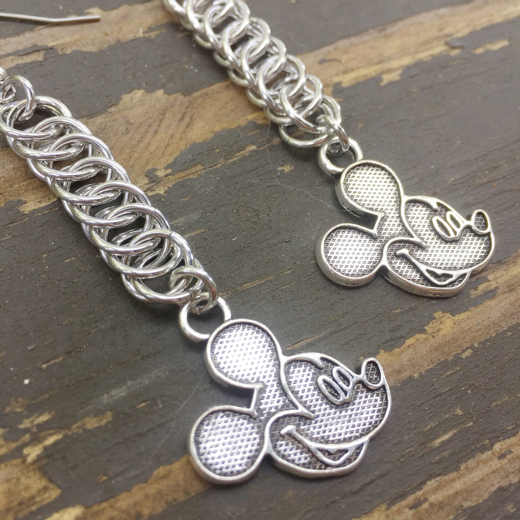 Mouse Medium Chainmaille Earrings