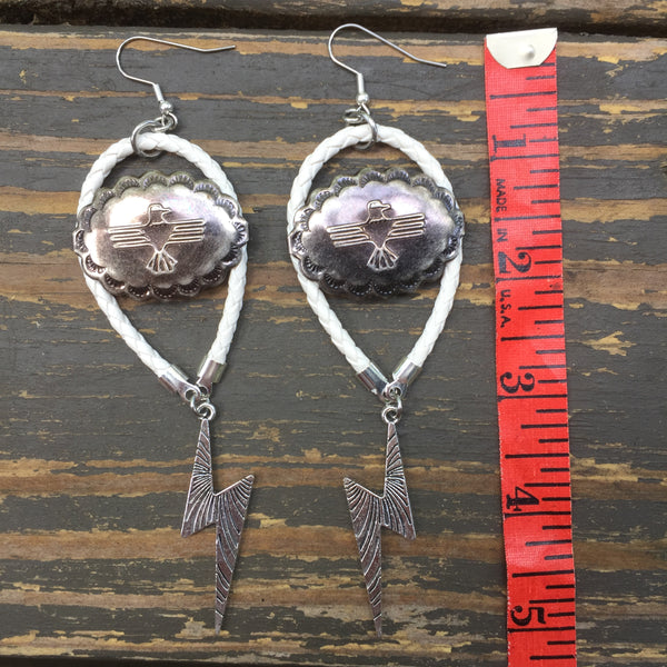 Thundercloud Lightning Hoop Western Earrings