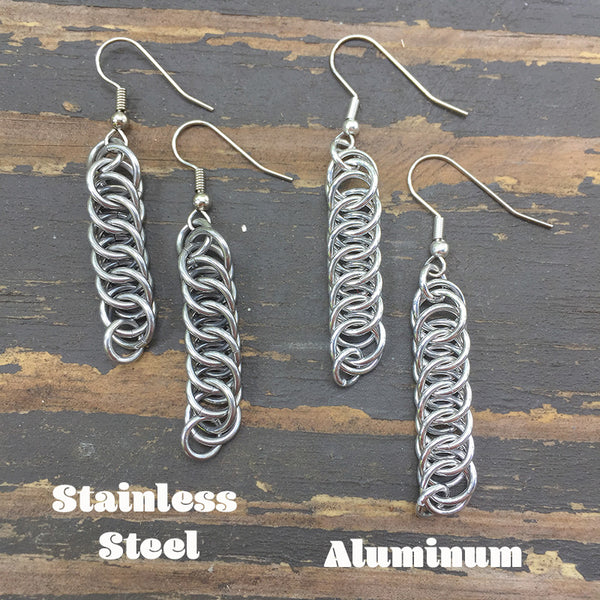 Lightning Bolt Chainmaille Earrings - 3 sizes available!