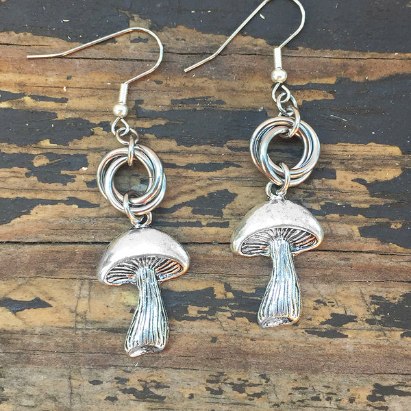 Little Chainmaille Charm Earrings