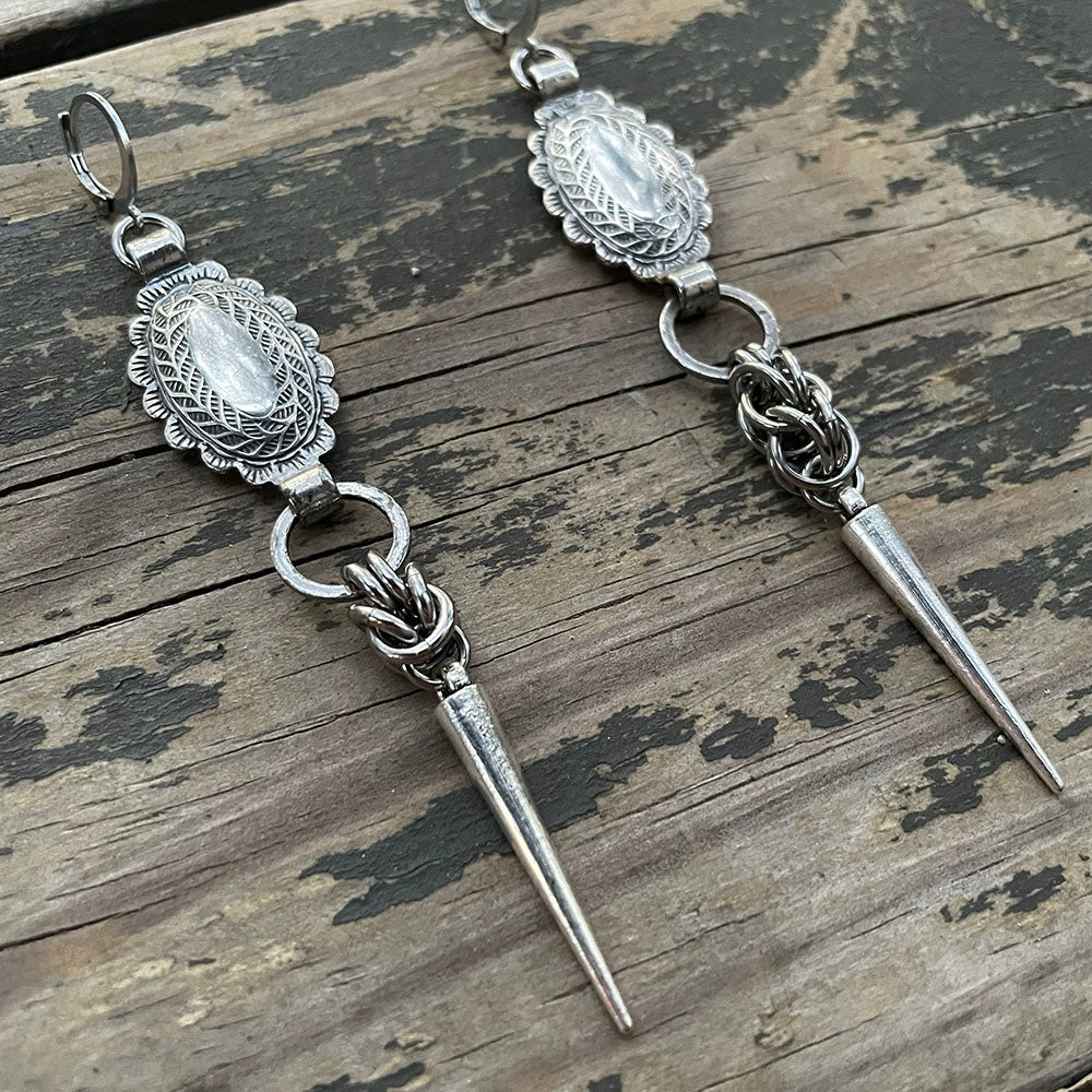 Sanford Mini Concho Chainmaille Earrings