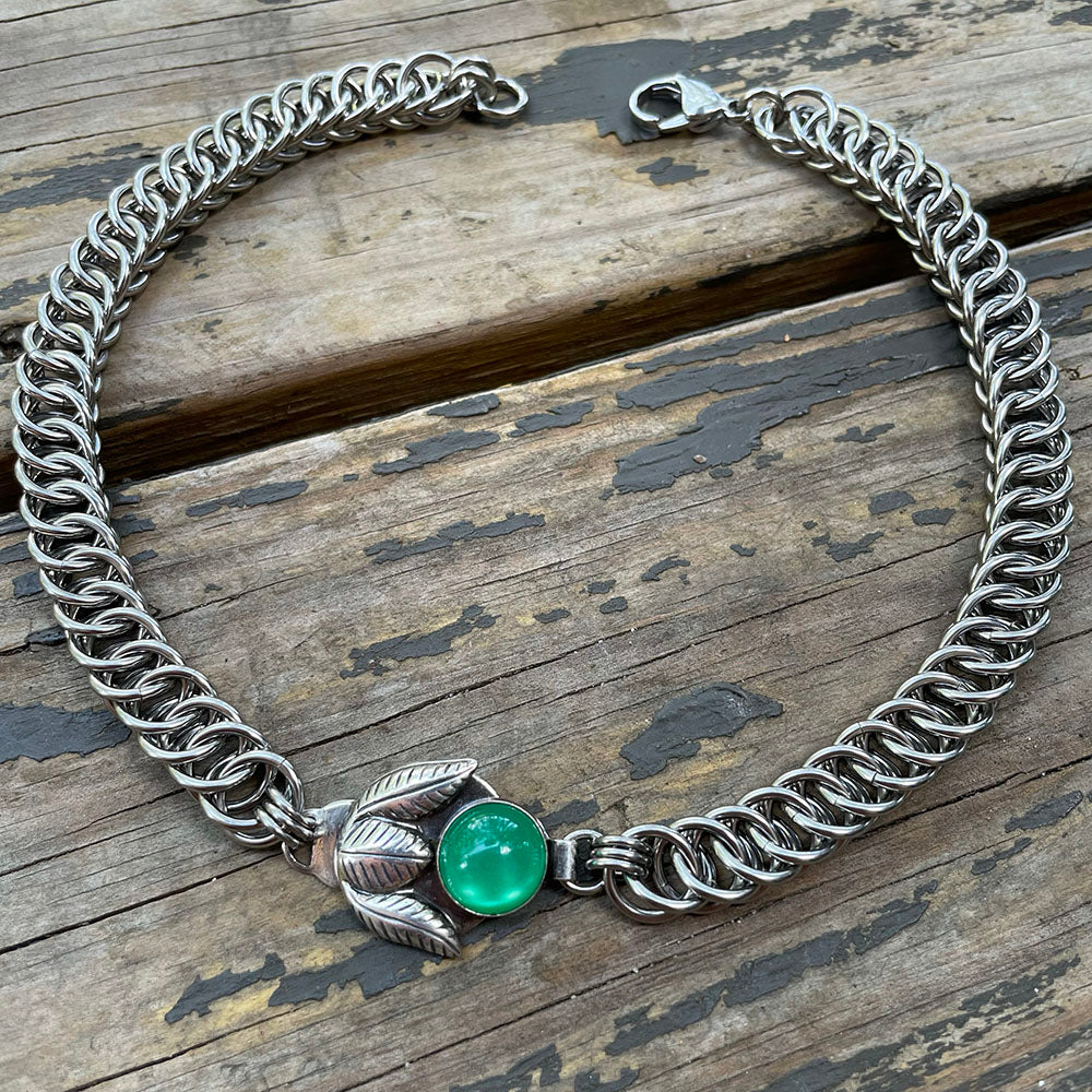 Seafoam Chainmaille Choker Necklace