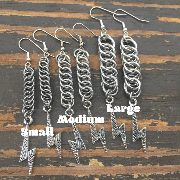 Silver Spike Chainmaille Earrings