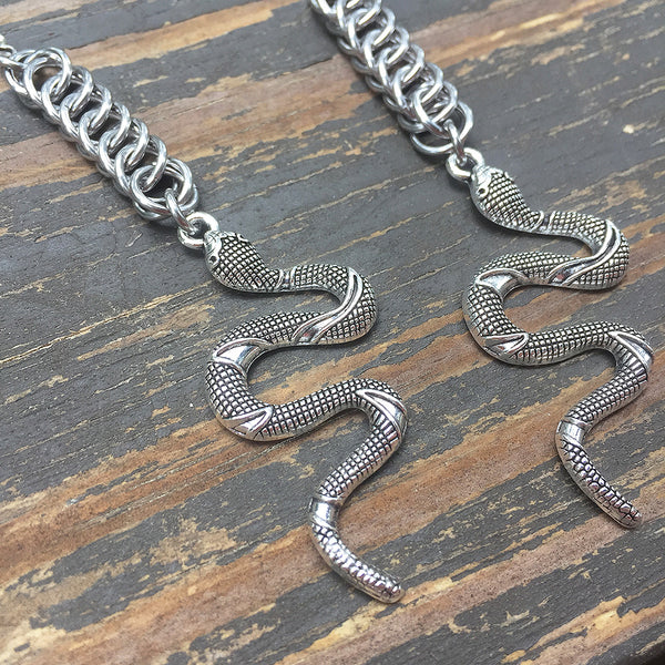 Snake Medium Chainmaille Earrings