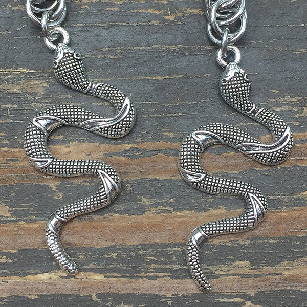 Snake Medium Chainmaille Earrings