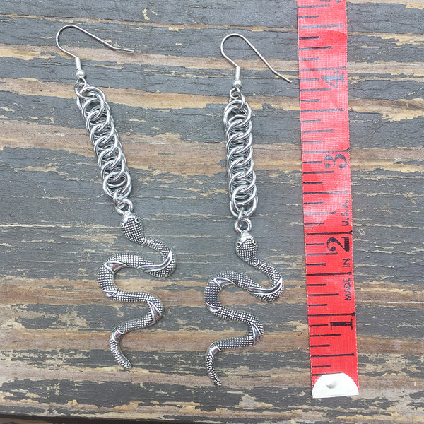 Snake Medium Chainmaille Earrings